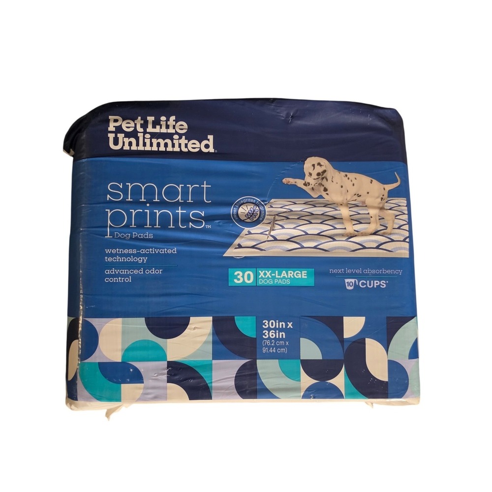 Pet Life Unlimited Smart Prints Dog Pads XX-Large 30x36 30ct Bluegrass Scent